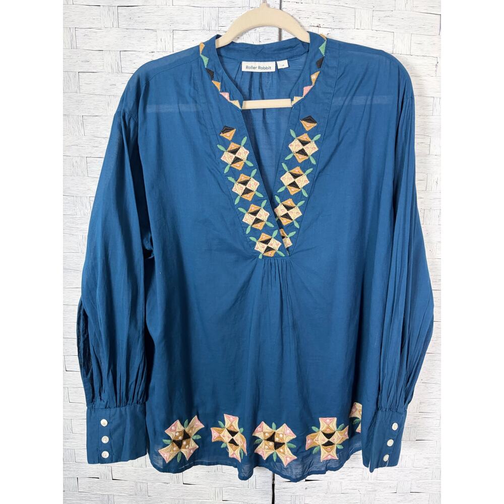 Roll rabbit womens blouse embroidered balloons live bohemian hippie lightweight